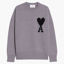 Ami Paris Ami de Coeur Merino Wool Crewneck Jumper Gray/Black