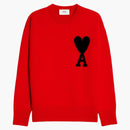 Ami Paris Ami de Coeur Merino Wool Crewneck Jumper Red/Black