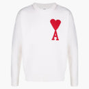Ami Paris Ami de Coeur Merino Wool Crewneck Jumper White/Red
