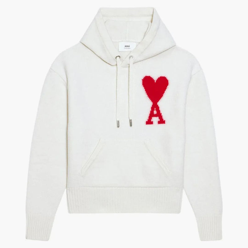 Ami paris ami de coeur Merino Wool Hoint Off White/Red