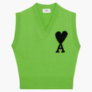 Ami Paris Ami De Coeur Merino Wool Sleeveless Sweater Green/black