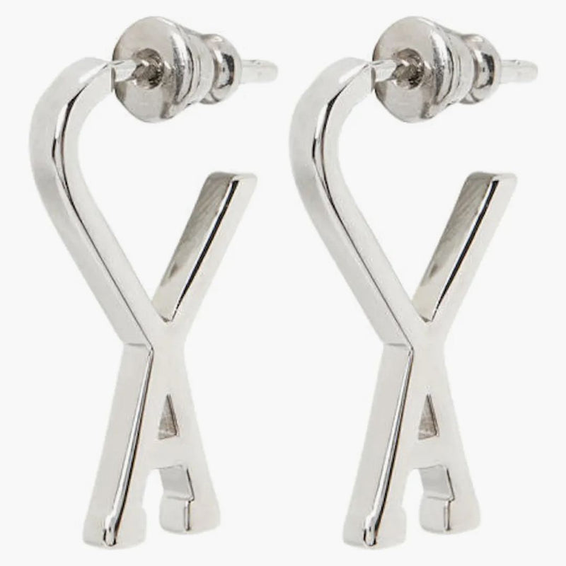 Ami Paris Ami de Coeur Small Hoop Earrings Silver