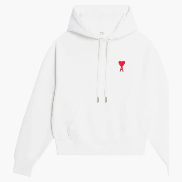 Ami paris ami de coeur tonal pequeño adc clásico fit sudadera blanca/roja