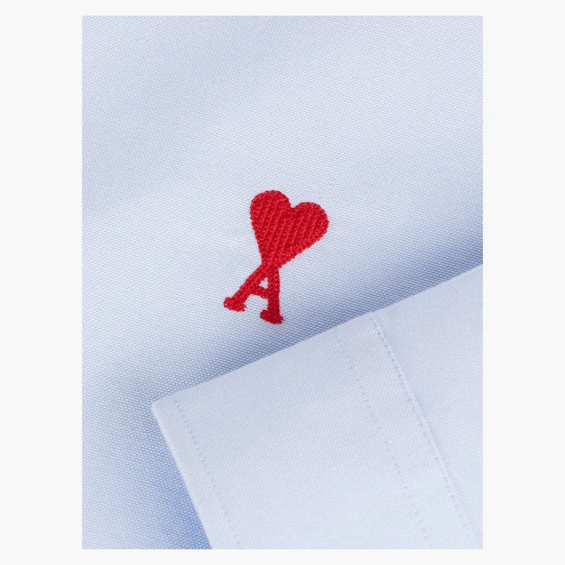 Ami Paris Button Down Ami de Coeur Oxford Shirt Oxford Blue/Red