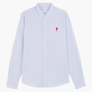 Ami Paris Button Down Ami De Coeur Oxford Shirt Oxford Blue/red