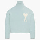 Ami Paris Cloudy Wool Ami de Coeur Sweater Aquamarine/Ivory