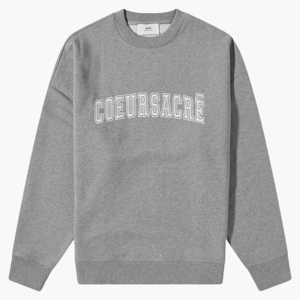 Ami Paris Coeur Sacre Crewneck Sweater Heather Grey/white