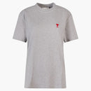 Ami Paris Embroidered Logo Mens Cotton T-shirt Grey