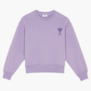 Ami Paris Heart Friend Boxy Fit Tonal Crewneck Lilac