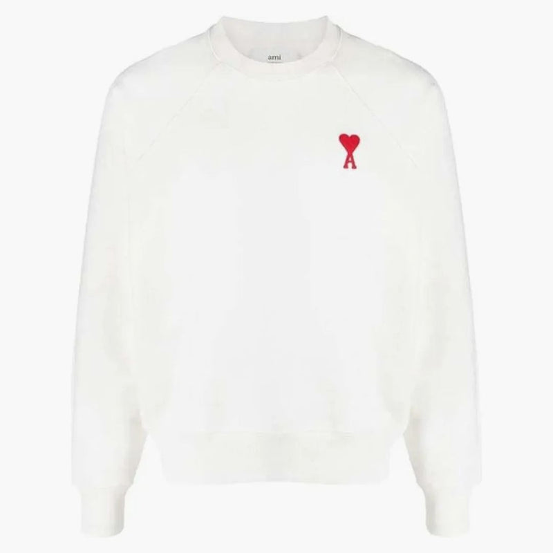 Sudadera del logo de paris ami blanco/rojo