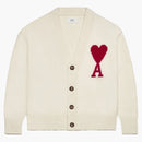 Ami Paris Red Ami de Coeur Cardigan Off-White/Red