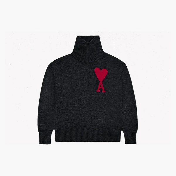 Ami paris rojo ami de coeur suéter negro/rojo