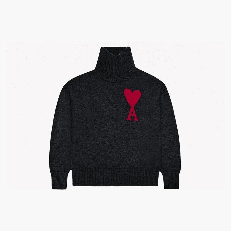 Ami paris rojo ami de coeur suéter negro/rojo