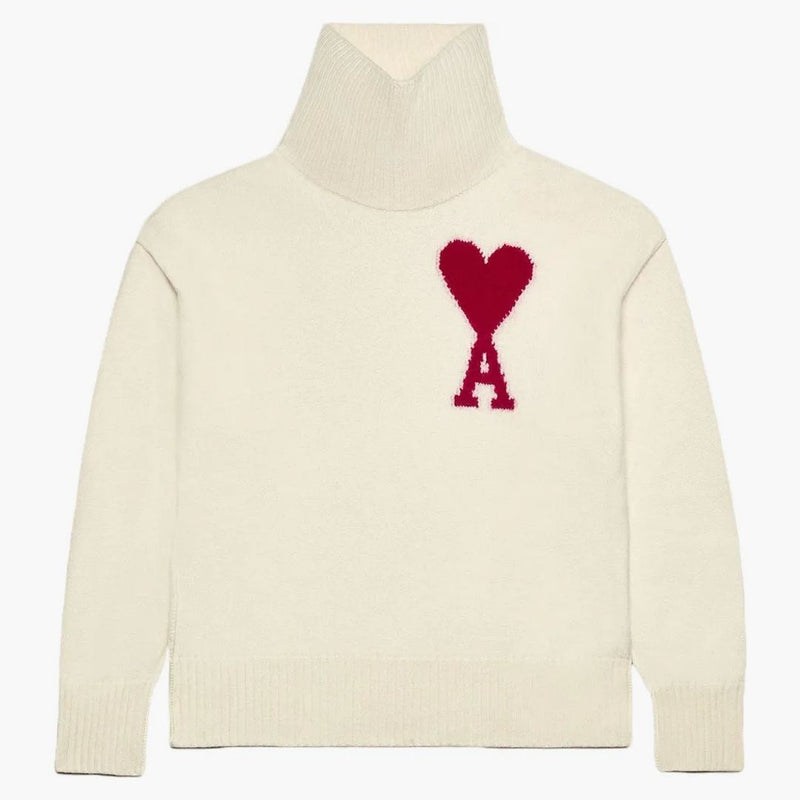 Ami Paris Red Ami de Coeur Sweater Off-White/Red
