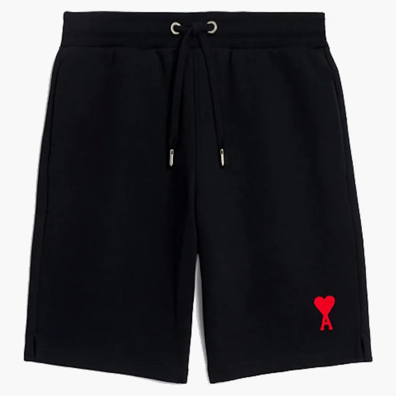Ami Paris Tonal Adc Shorts Black/red