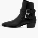 Amiri Buckle Boots Black Leather