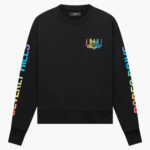 Amiri Exkluzivní Beverly Hills Crewneck Black/Rainbow