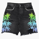 Amiri palm denim shorts black