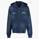 Amiri Vintage Collegiate Zip Hoodie Blue
