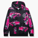 Anti social social club 3am on melrose all over hoodie black/pink