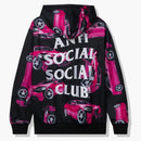 Anti social social club 3am on melrose all over hoodie black/pink