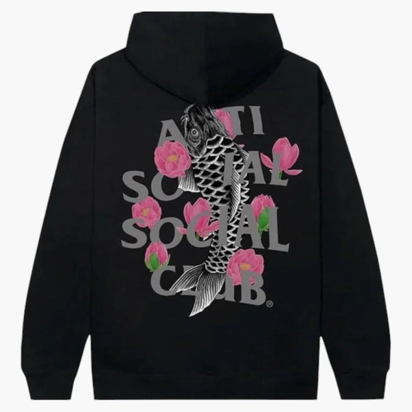 Anti Social Social Club 3M Reflective Japanese Koy Pullover Hoodie Black
