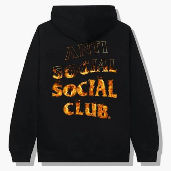 Anti Social Social Club A Fire Inside Flame Hoodie Black