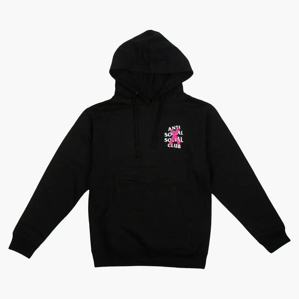 Anti Social Social Club avbruten hoodie svart (rosa x)