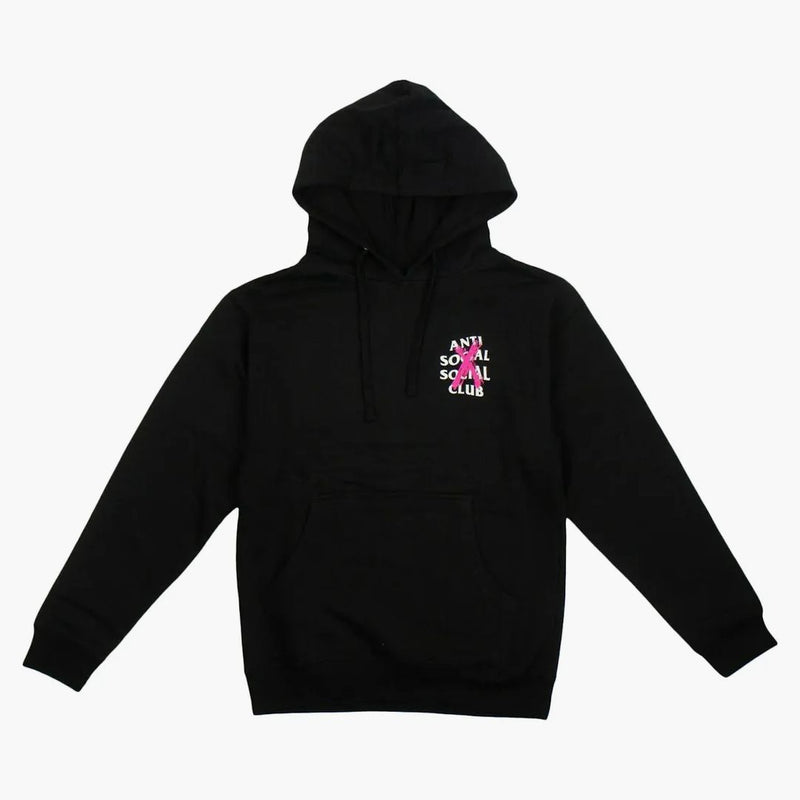 Anti Social Social Club avbruten hoodie svart (rosa x)