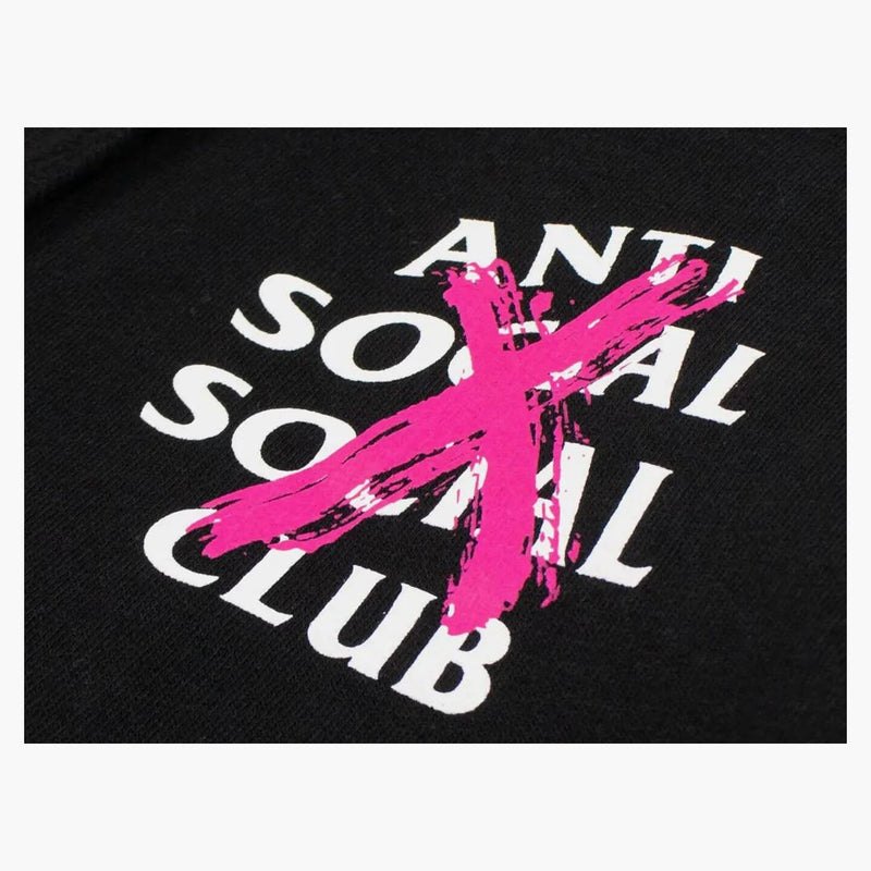 Anti Social Social Club avbruten hoodie svart (rosa x)