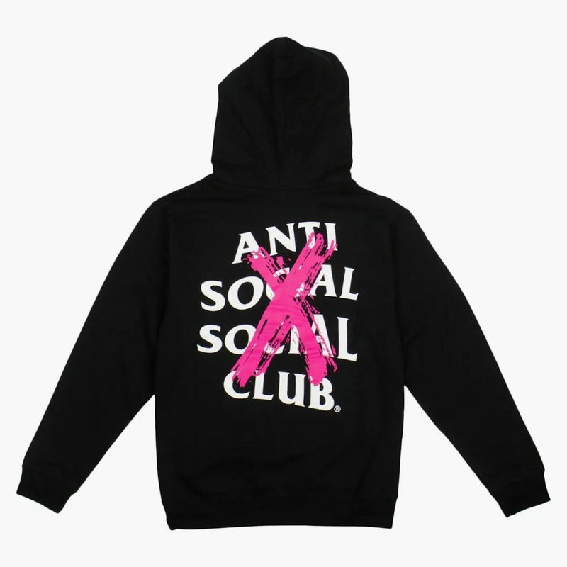 Anti Social Social Club avbruten hoodie svart (rosa x)
