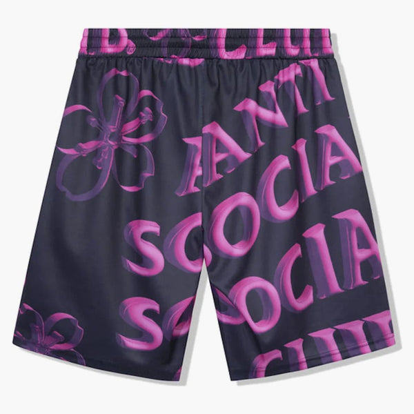 Anti Social Social Club Coral Crush Mesh uttråkade shorts svart