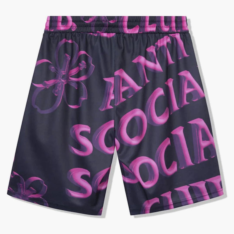 Anti Social Social Club Coral Crush Mesh uttråkade shorts svart