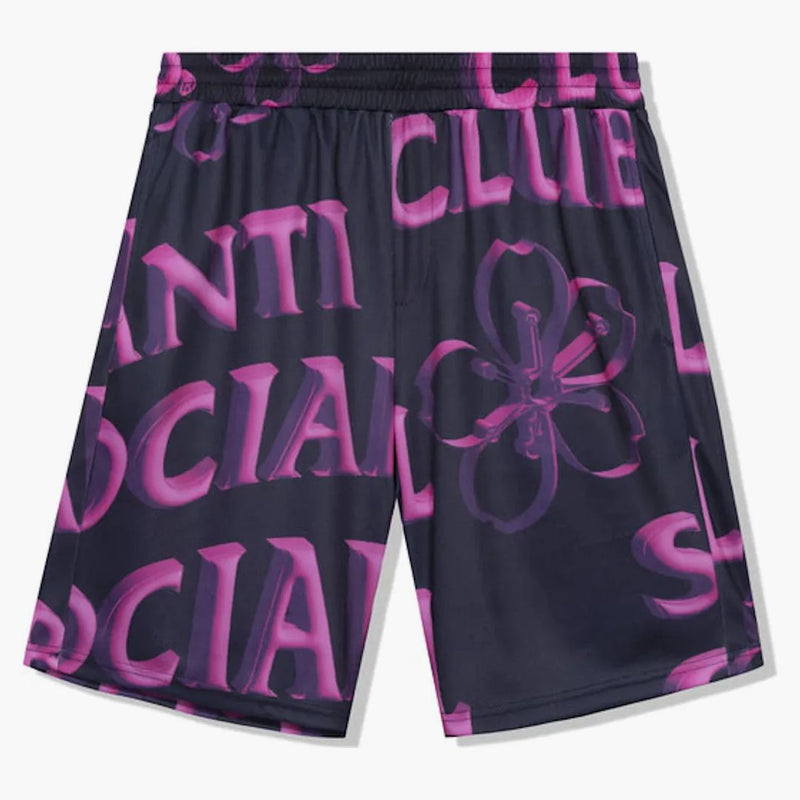 Anti Social Social Club Coral Crush Mesh uttråkade shorts svart