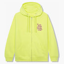 Anti social social club coral crush zip up hoodie yellow