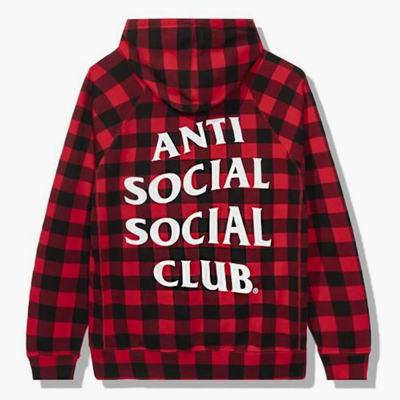 Anti Social Social Club překročil mikinu kostkovanou červenou