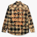 Anti Social Social Club Dialtone Flannel Olive Tie Dye