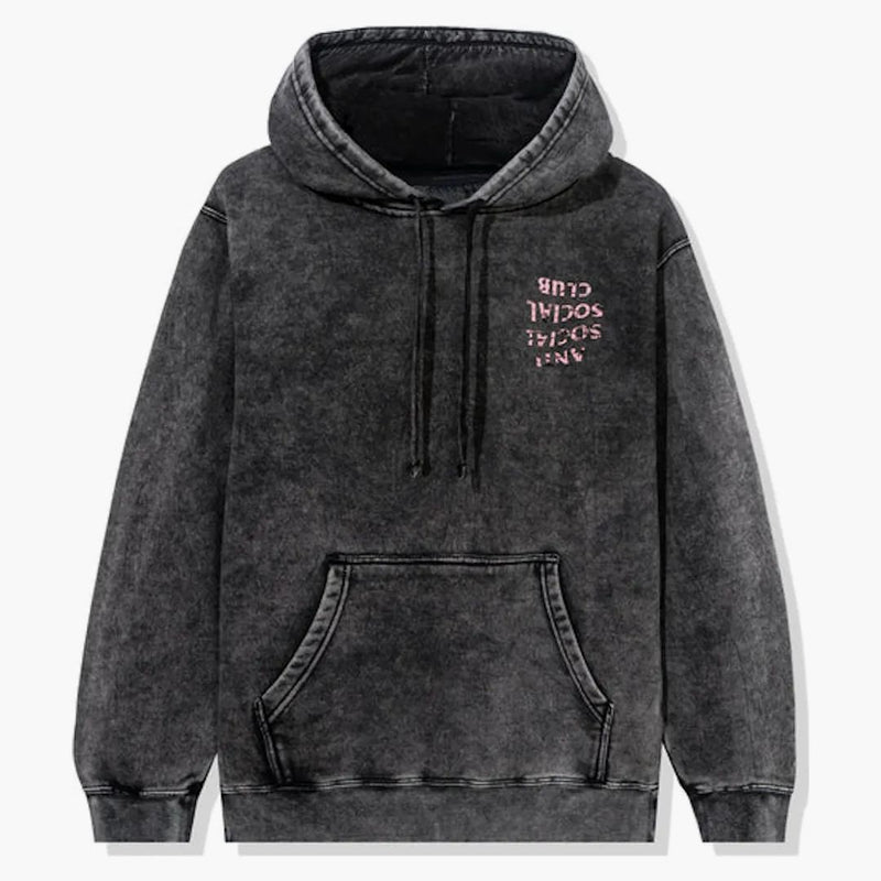 Anti Social Social Club propadne trhlinami Washed Hoodie Black