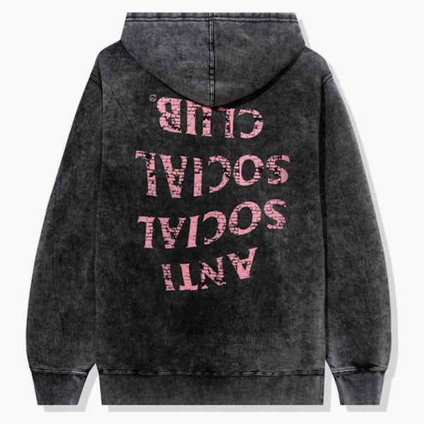 Anti Social Social Club propadne trhlinami Washed Hoodie Black