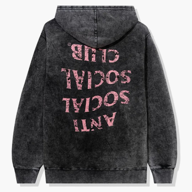 Anti Social Social Club propadne trhlinami Washed Hoodie Black