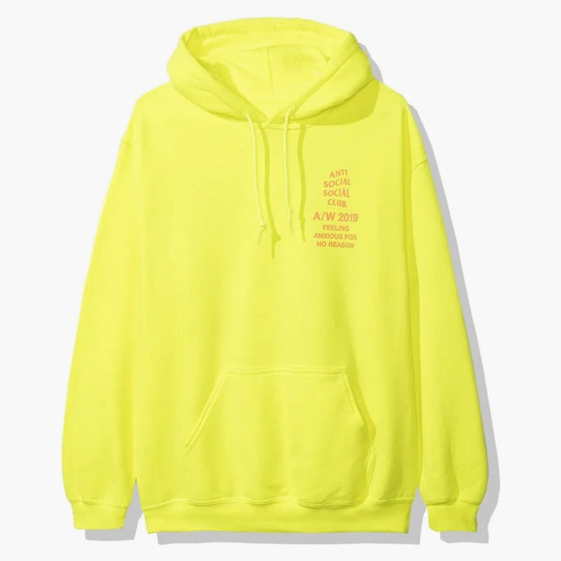 Anti Social Social Club Feeling Anxious Hoodie (fw19) Neon Green