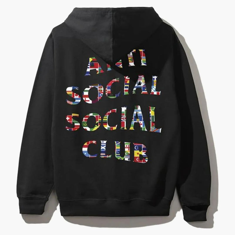 Anti Social Social Club Flag Hoodie Black