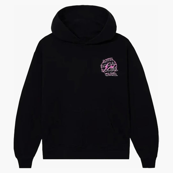 Anti social social klubb fragment bult hoodie svart/rosa