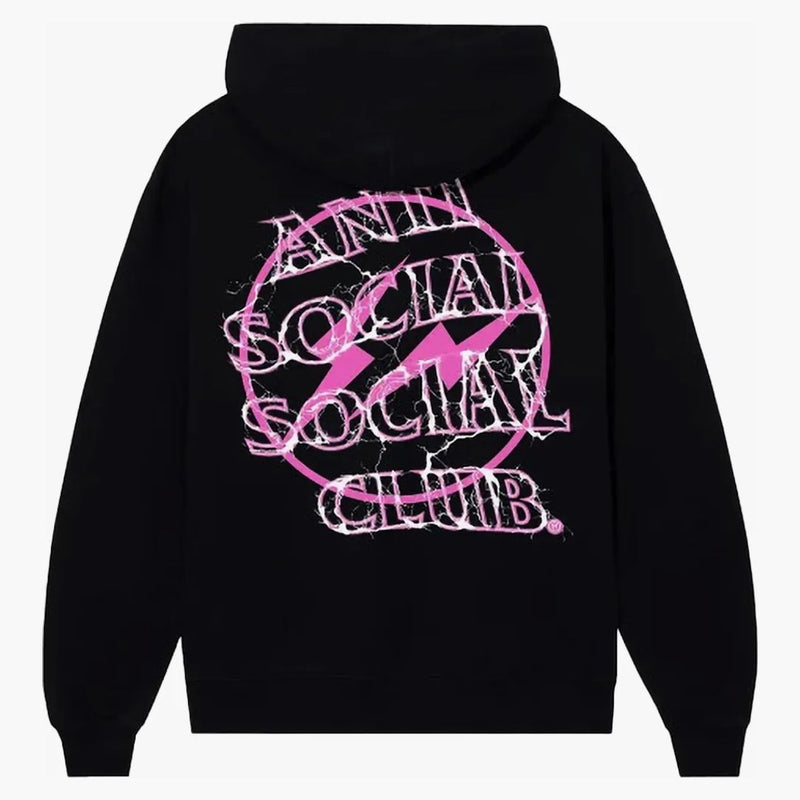 Anti social social klubb fragment bult hoodie svart/rosa