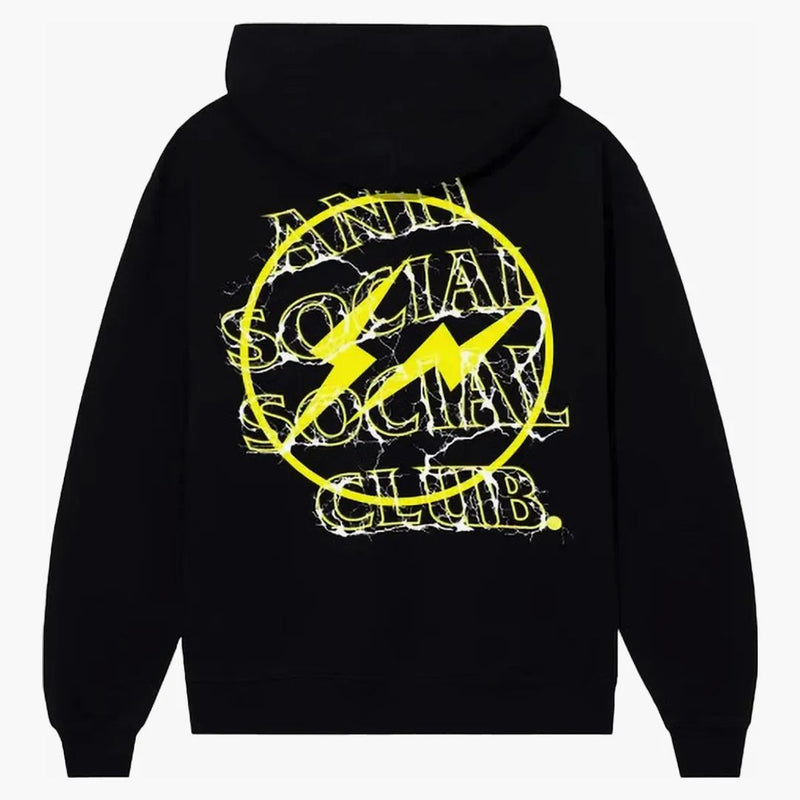 Anti social social klubb fragment bult hoodie svart/gul