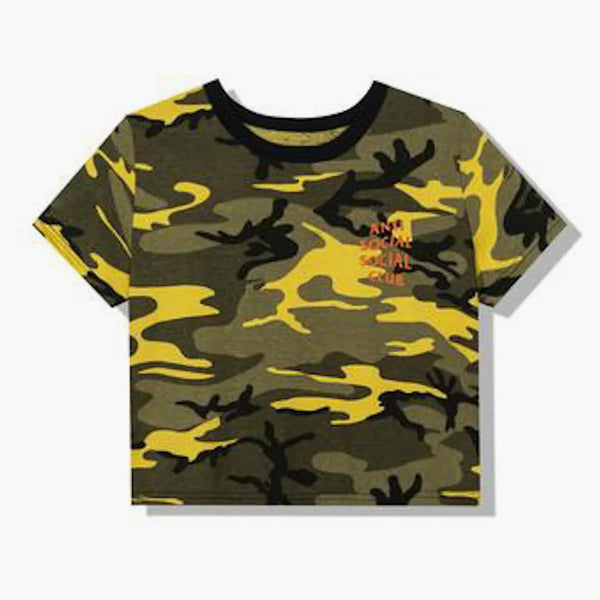 Anti Social Social Club Geenie Womens Crop Top Yellow Camo