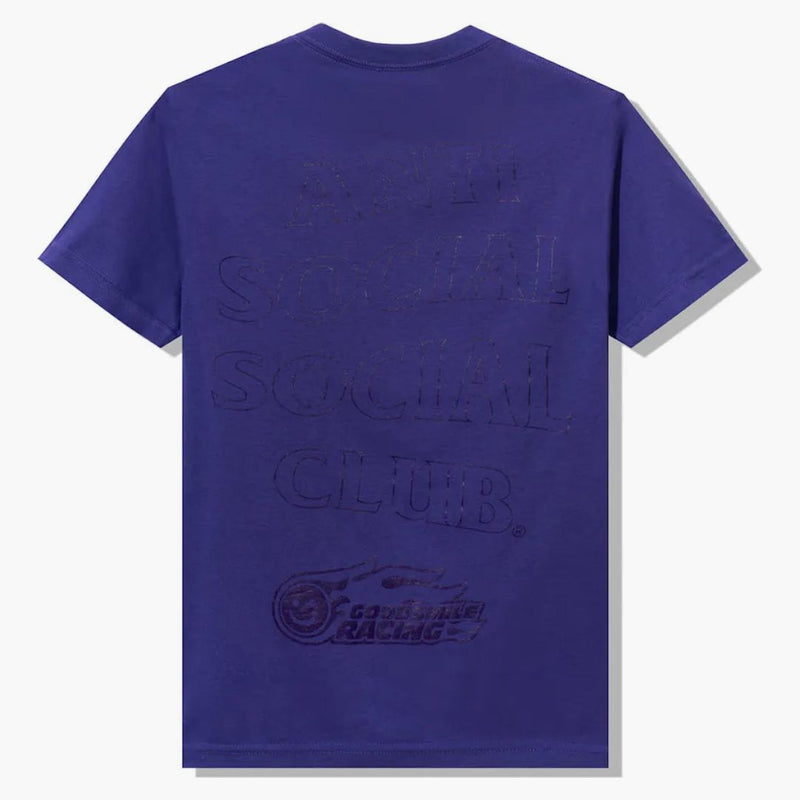 Club sociale anti-social buon sorriso da corsa da corsa t-shirt viola