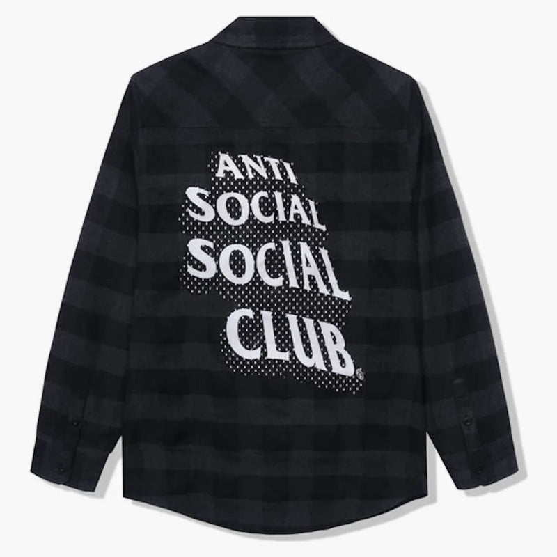Anti social social klubb lyckligaste plats på jorden flanell svart