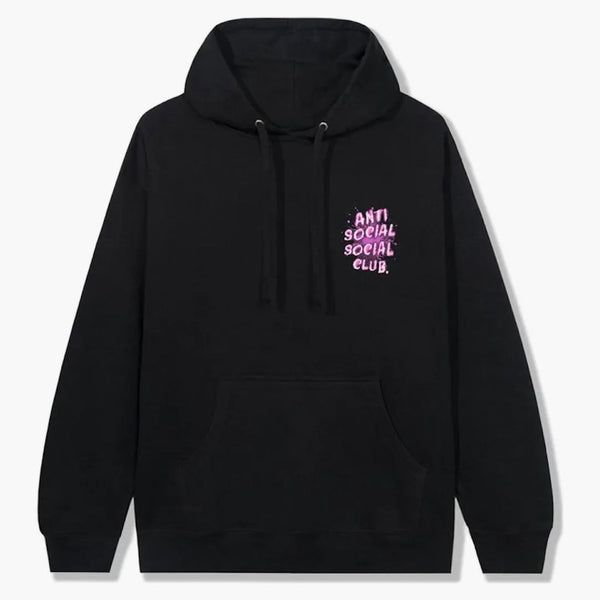 Anti social social klubb jag ser stänk hoodie svart/rosa