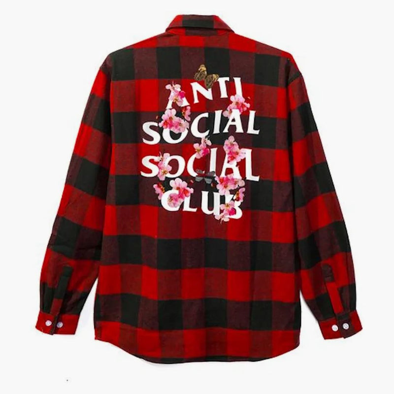 Anti Social Social Club Kkoch flanell svart/röd